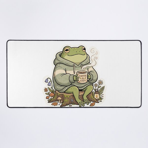 Item preview, Cozy Coffee Frog in Oversized Hoodie – Cute Relaxing Cartoon Aesthetic designed and sold by ArtsyExplorer.