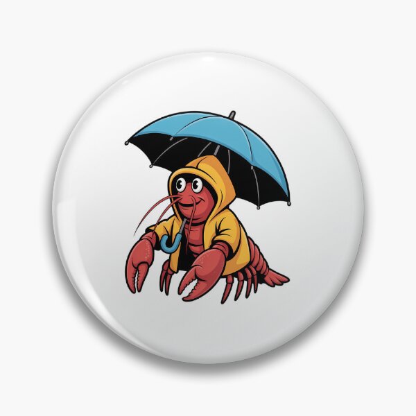 Item preview, Raincoat Crawfish Holding Umbrella Front View designed and sold by AbanoubStore.