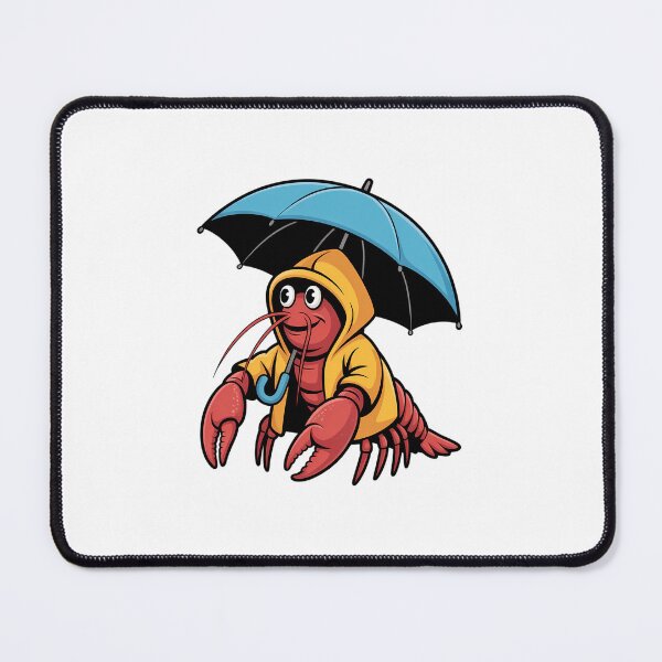 Item preview, Raincoat Crawfish Holding Umbrella Front View designed and sold by AbanoubStore.
