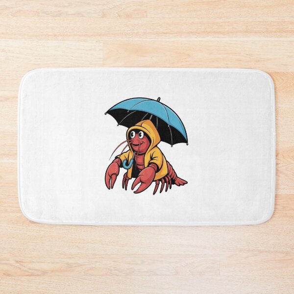 Item preview, Raincoat Crawfish Holding Umbrella Front View designed and sold by AbanoubStore.
