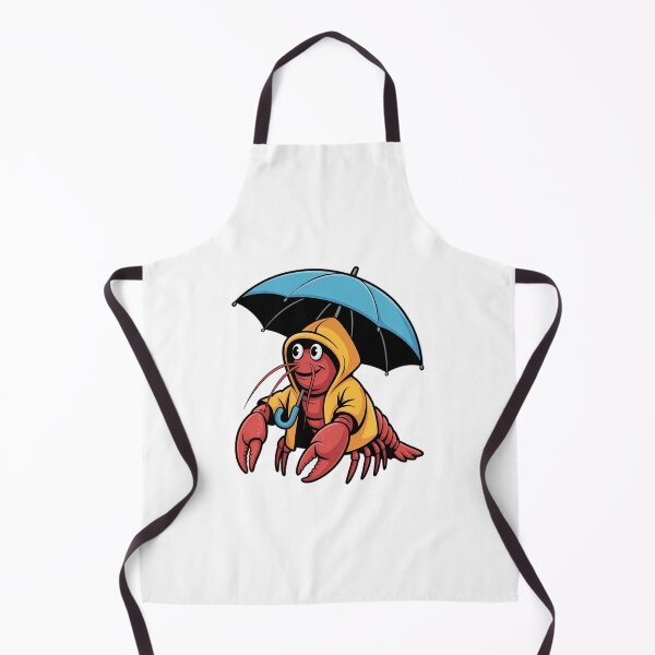 Item preview, Raincoat Crawfish Holding Umbrella Front View designed and sold by AbanoubStore.