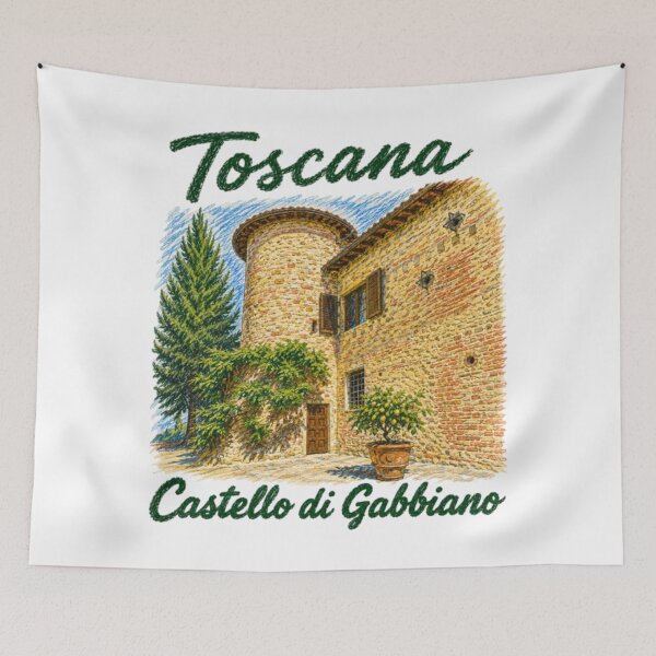 Item preview, Toscana – Castello di Gabbiano – Tuscan illustration designed and sold by JOANNASKAH.