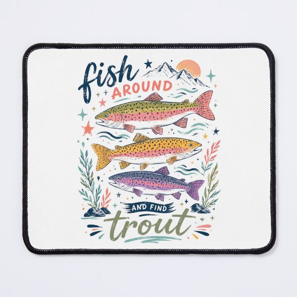 Item preview, Fish Around And Find Trout Funny Vintage Fishing Pun designed and sold by VintageSocArt.