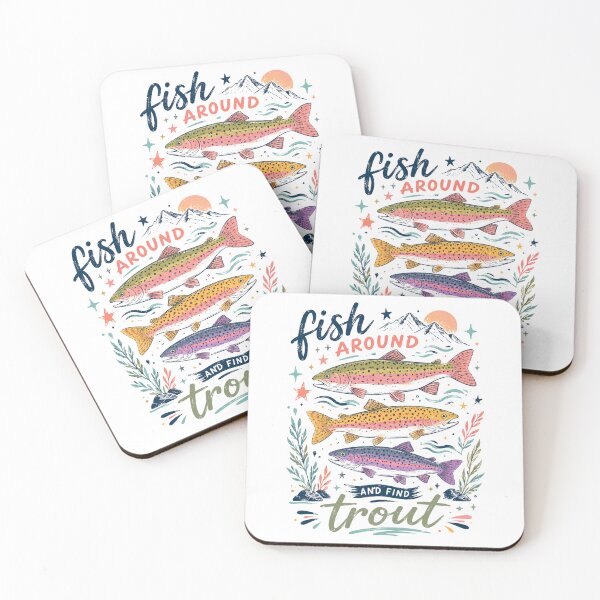 Item preview, Fish Around And Find Trout Funny Vintage Fishing Pun designed and sold by VintageSocArt.