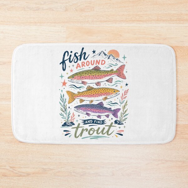 Item preview, Fish Around And Find Trout Funny Vintage Fishing Pun designed and sold by VintageSocArt.