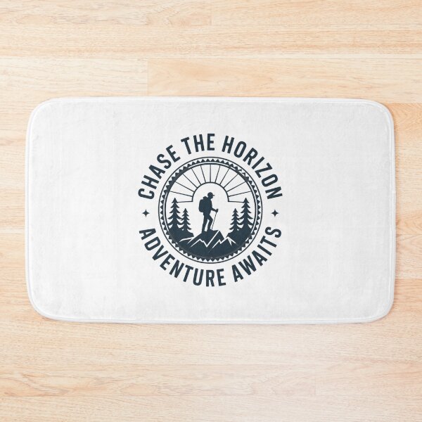 Item preview, Chase the horizon adventure awaits hiker badge outdoor print designed and sold by icemanphotos.