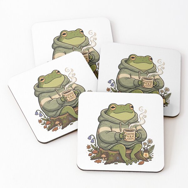 Item preview,  Coffee Cozy Frog in Oversized Hoodie – Cute Relaxing Cartoon Aesthetic designed and sold by ArtsyExplorer.