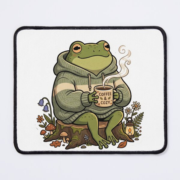Item preview, Coffee Cozy Frog in Oversized Hoodie – Cute Relaxing Cartoon Aesthetic designed and sold by ArtsyExplorer.