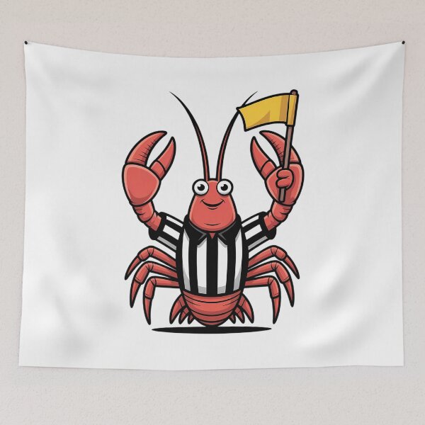 Item preview, Referee Crawfish Holding Yellow Flag designed and sold by AbanoubStore.