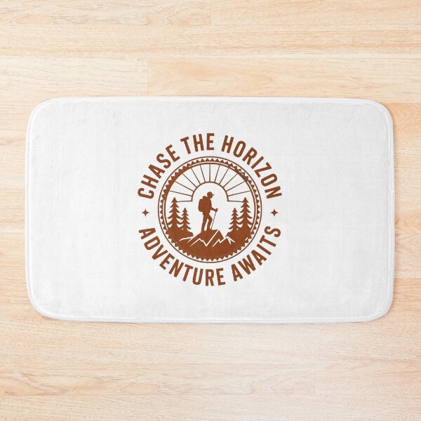 Item preview, Chase the horizon adventure awaits hiker badge outdoor print designed and sold by icemanphotos.
