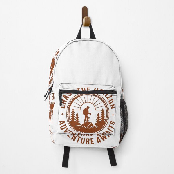 Item preview, Chase the horizon adventure awaits hiker badge outdoor print designed and sold by icemanphotos.