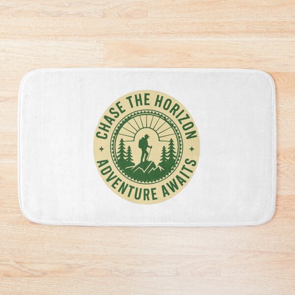 Item preview, Chase the horizon adventure awaits hiker badge outdoor print designed and sold by icemanphotos.