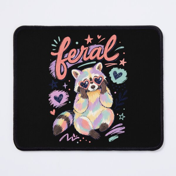 Item preview, Feral Pastel Raccoon Heart Sunglasses Trash Panda designed and sold by VintageSocArt.