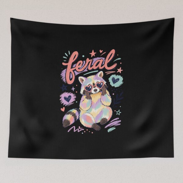 Item preview, Feral Pastel Raccoon Heart Sunglasses Trash Panda designed and sold by VintageSocArt.