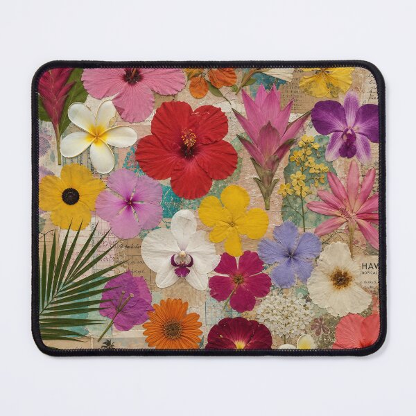 Item preview, PRESSED TROPICS — Mixed‑Media Collage (25 Tropical Flowers) designed and sold by Jandedan.