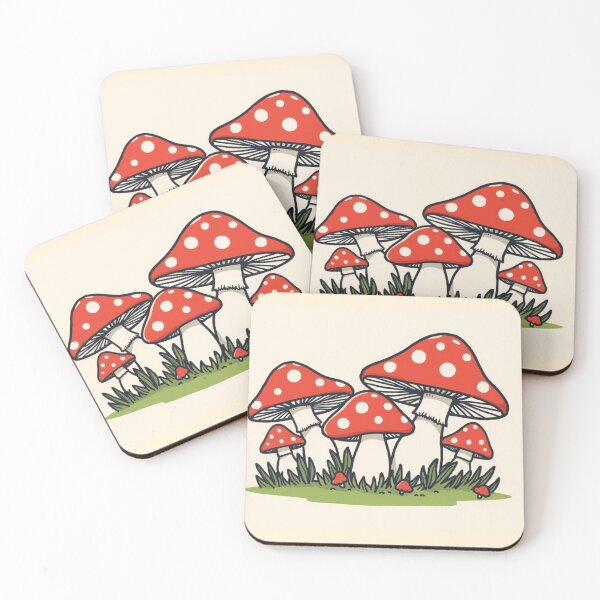 Artikelvorschau, Niedliche Illustration eines roten Pilzes – Verspielte Waldpilz-Kunst entworfen und verkauft von DreamPixelPrint.