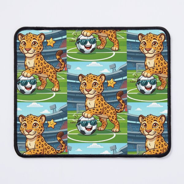 Item preview, Cute Jaguar Soccer Mascot with Funny Cool Football designed and sold by NadinGerasi.