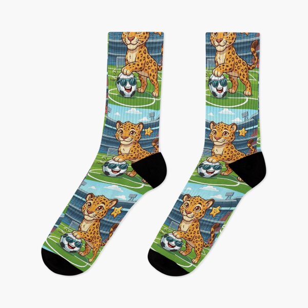 Item preview, ​Cute Jaguar Soccer Mascot with Funny Cool Football designed and sold by NadinGerasi.