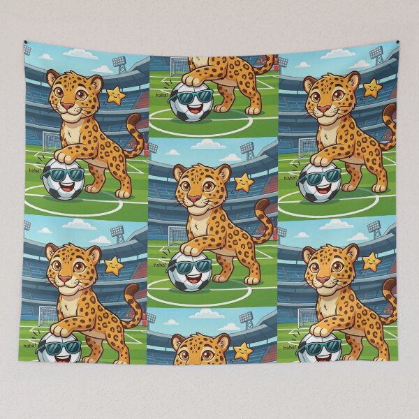 Item preview, ​Cute Jaguar Soccer Mascot with Funny Cool Football designed and sold by NadinGerasi.