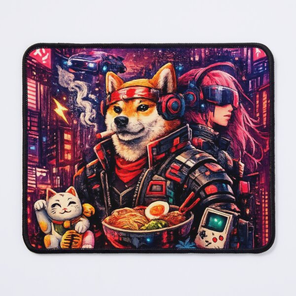 Item preview, Cyber Shiba Samurai Vaporwave Japan Aesthetic designed and sold by Essamiy.
