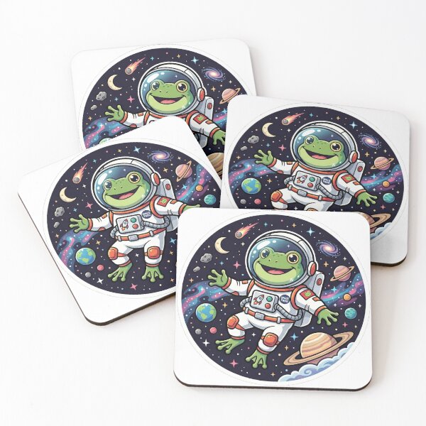 Item preview, Space Frog Astronaut – Cute Cosmic Frog Floating Among Stars & Planets designed and sold by ArtsyExplorer.