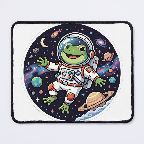 Item preview, Space Frog Astronaut – Cute Cosmic Frog Floating Among Stars & Planets designed and sold by ArtsyExplorer.