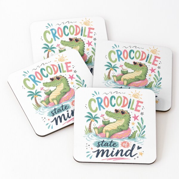 Item preview, Crocodile State of Mind Summer Vibes designed and sold by VintageSocArt.