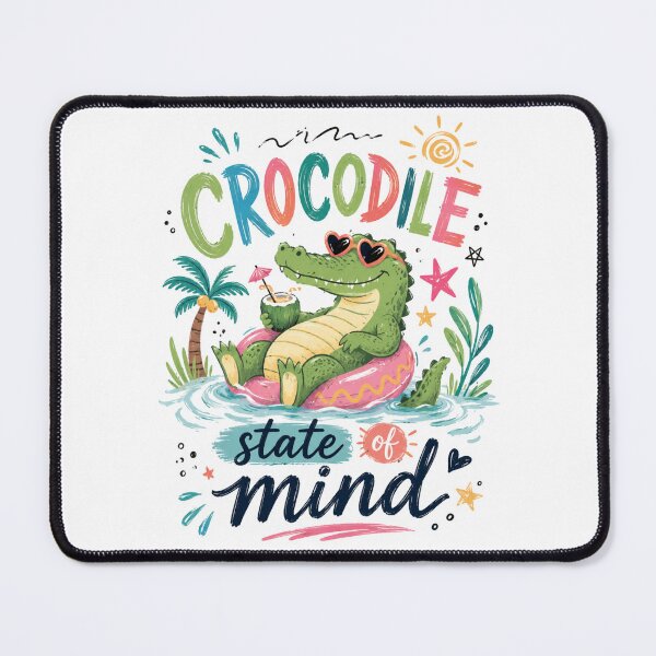 Item preview, Crocodile State of Mind Summer Vibes designed and sold by VintageSocArt.