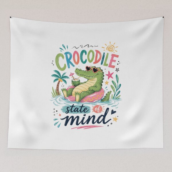 Item preview, Crocodile State of Mind Summer Vibes designed and sold by VintageSocArt.