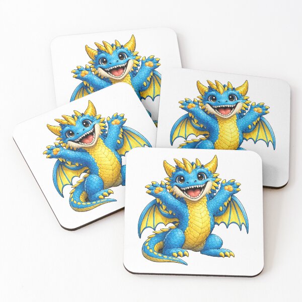 Artikelvorschau, Niedliche Fantasy-Kunst mit blauem Drachen entworfen und verkauft von Hatchling Hollow.
