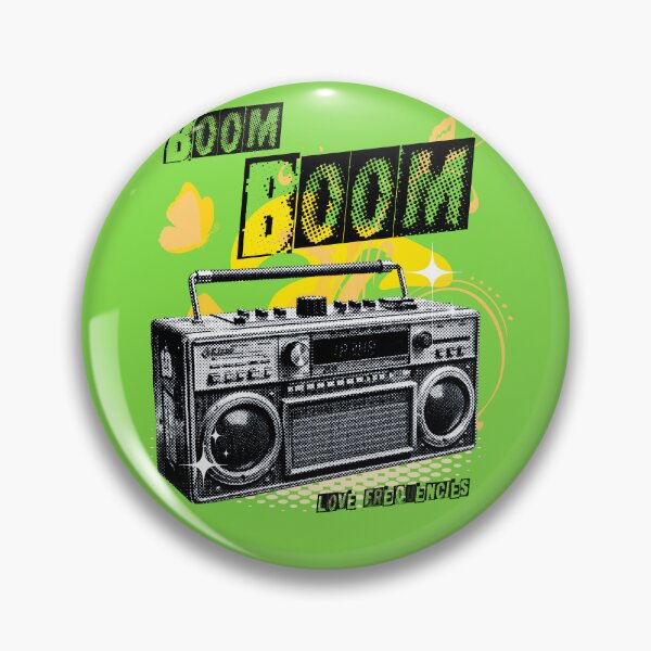 Item preview, BOOM BOOM: Frequencies of Love | Y2k boombox - photo collage yellow version designed and sold by Pics'Elle Creations.