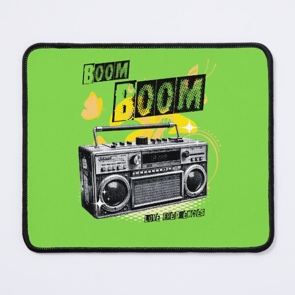Item preview, BOOM BOOM: Frequencies of Love | Y2k boombox - photo collage yellow version designed and sold by Pics'Elle Creations.