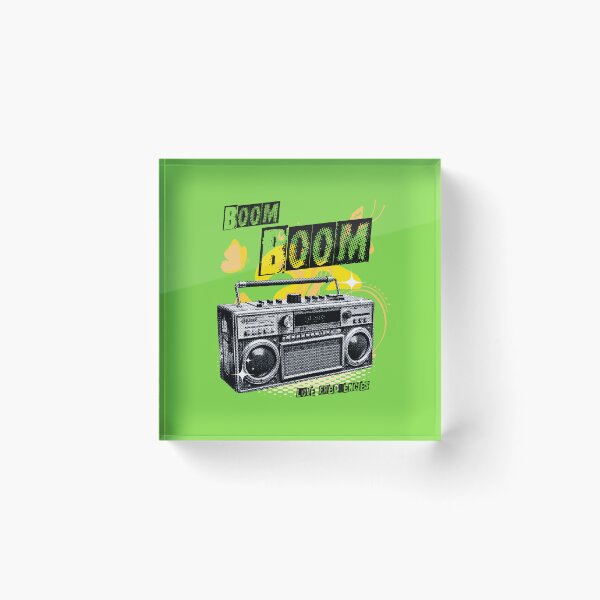 Item preview, BOOM BOOM: Frequencies of Love | Y2k boombox - photo collage yellow version designed and sold by Pics'Elle Creations.