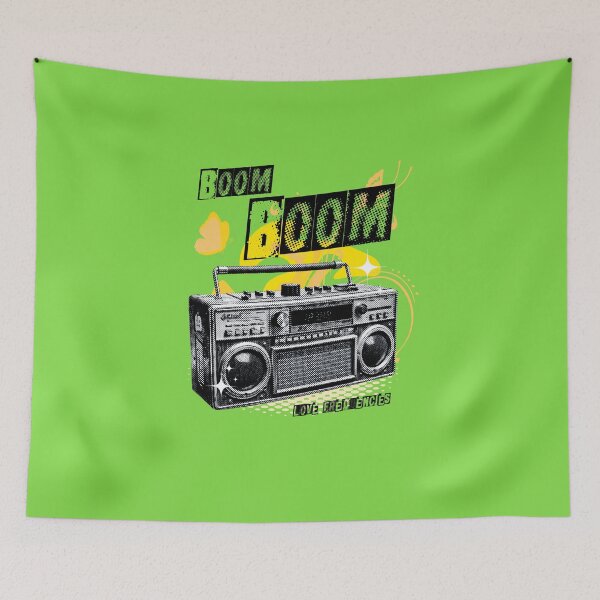 Item preview, BOOM BOOM: Frequencies of Love | Y2k boombox - photo collage yellow version designed and sold by Pics'Elle Creations.