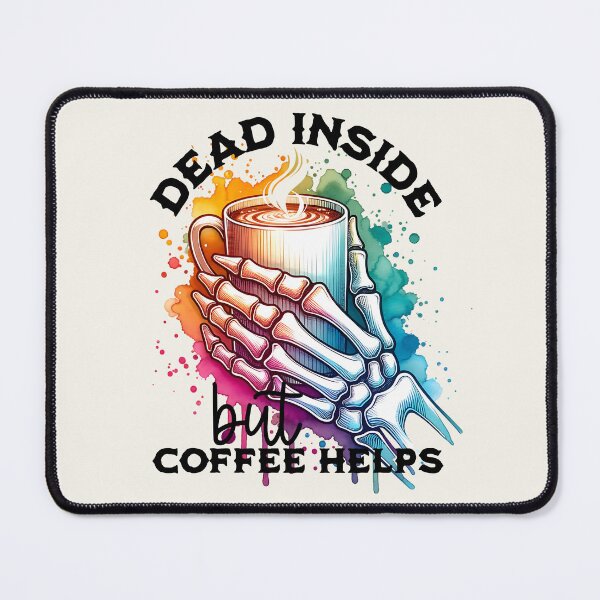 Item preview, Dead Inside but Coffee Helps - Funny Skeleton Watercolor Coffee Mug designed and sold by Testarossi Designs.