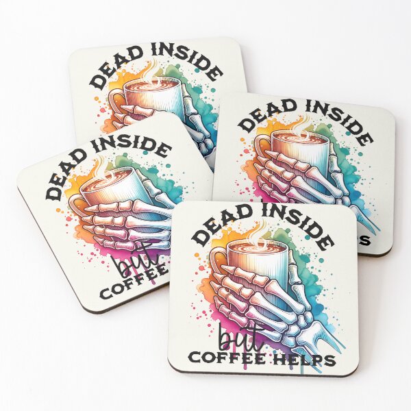 Item preview, Dead Inside but Coffee Helps - Funny Skeleton Watercolor Coffee Mug designed and sold by Testarossi Designs.