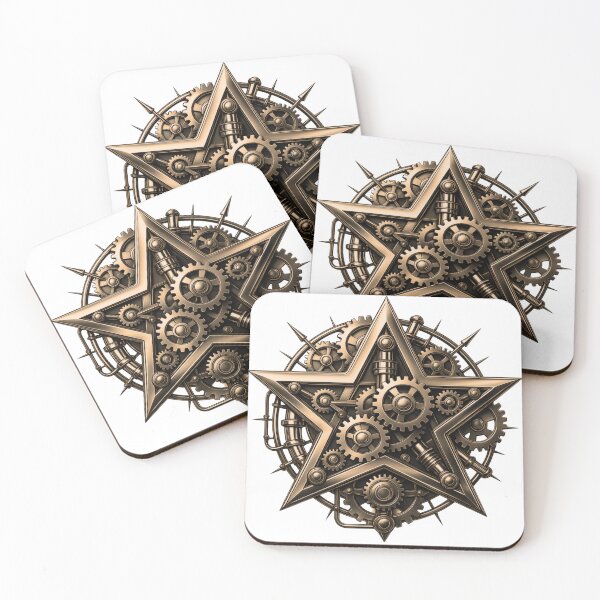 Item preview, Clockwork Star Emblem - Antique Bronze Gears designed and sold by Liberty4Punk.