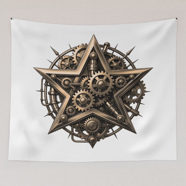 Item preview, Clockwork Star Emblem - Antique Bronze Gears designed and sold by Liberty4Punk.