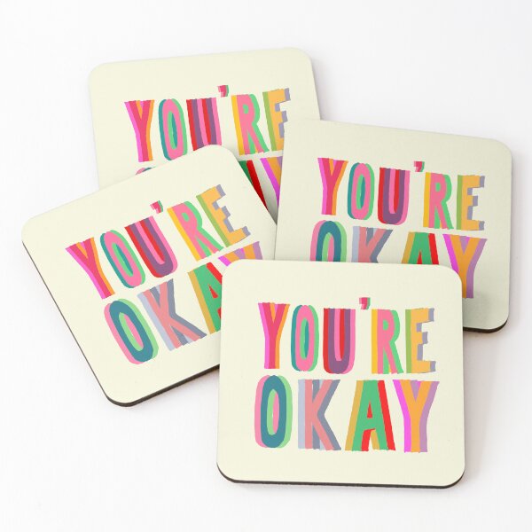 Item preview, You're Okay Positive Quote Vibrant Layered Text designed and sold by nineFlorals.