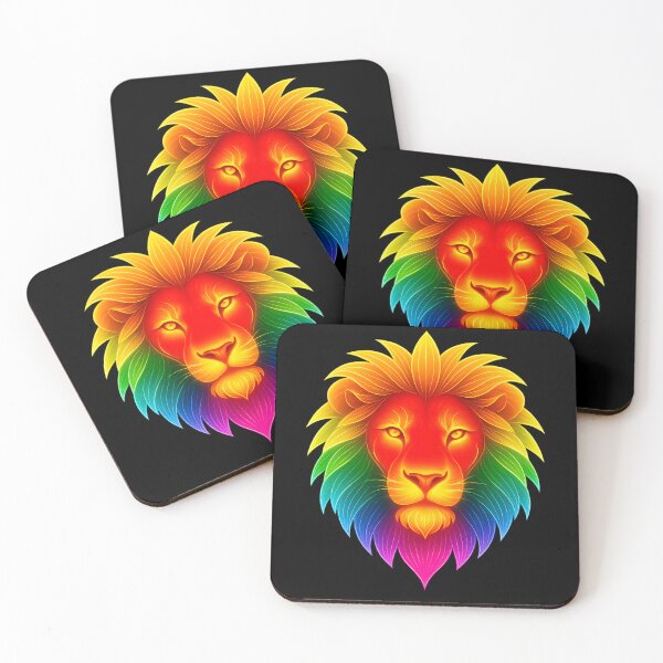 Item preview, Neon Chakra Lion – Glowing Strength & Power Energy  designed and sold by Authentic Kaleidoscope.