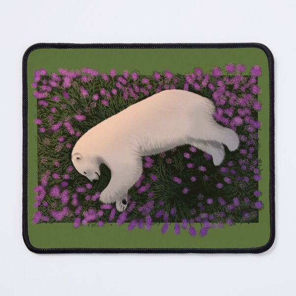 Item preview, A polar bear sleeping in a lavender field. designed and sold by Illustra-Artium.