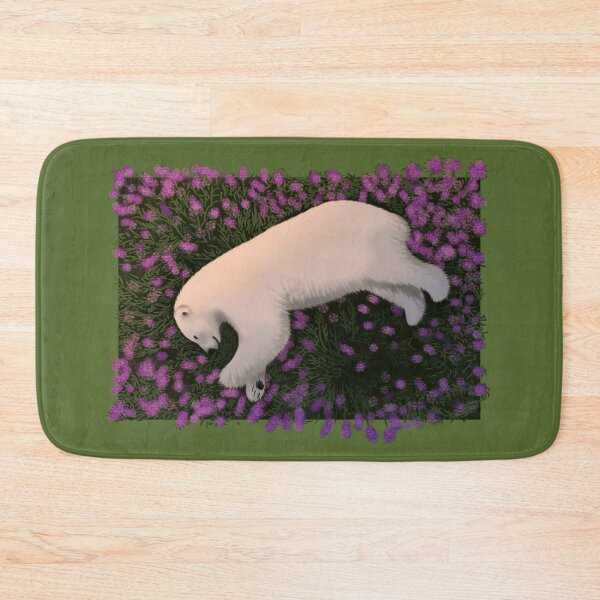 Item preview, A polar bear sleeping in a lavender field. designed and sold by Illustra-Artium.