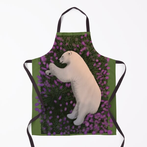 Item preview, A polar bear sleeping in a lavender field. designed and sold by Illustra-Artium.