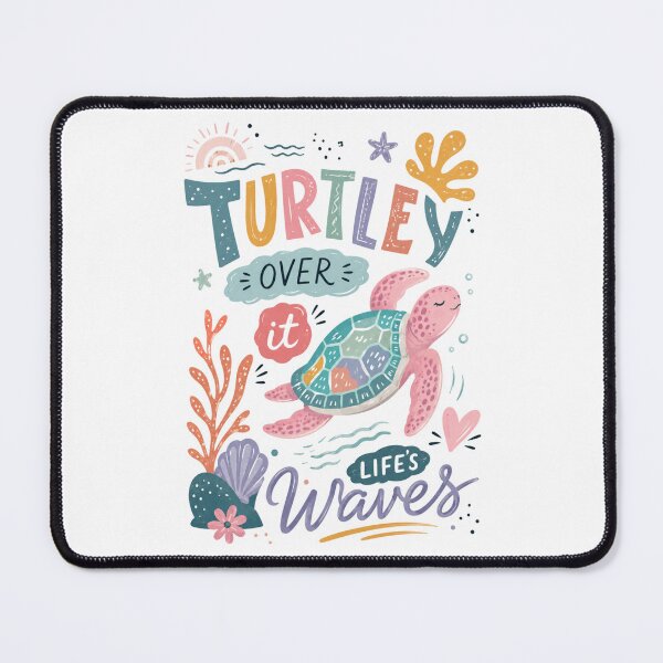 Item preview, Turtley Over It Life's Waves Funny Sea Turtle Pun designed and sold by VintageSocArt.