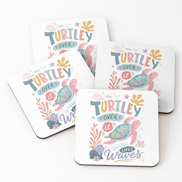 Item preview, Turtley Over It Life's Waves Funny Sea Turtle Pun designed and sold by VintageSocArt.