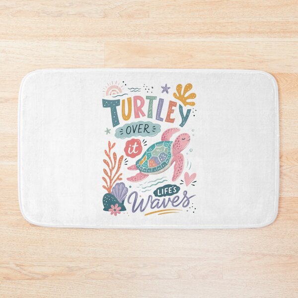 Item preview, Turtley Over It Life's Waves Funny Sea Turtle Pun designed and sold by VintageSocArt.