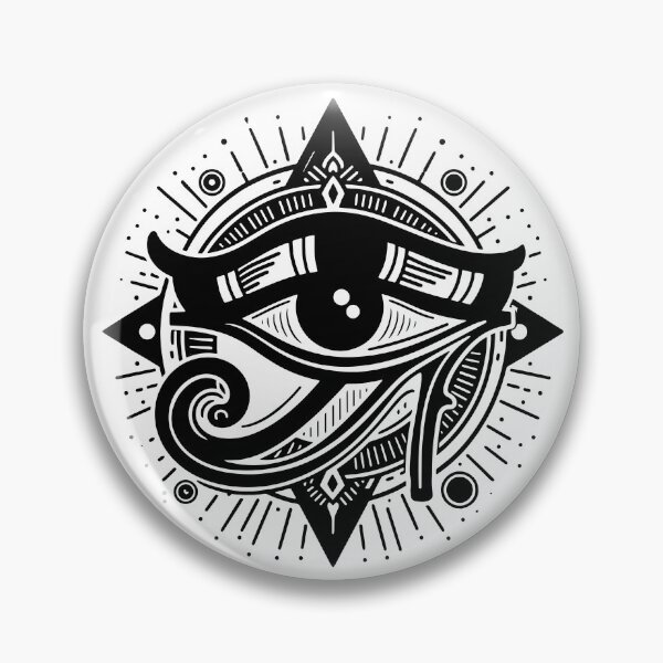 Item preview, Eye of Horus Black and White Egyptian Tattoo Style Art designed and sold by FlatInkStudio.