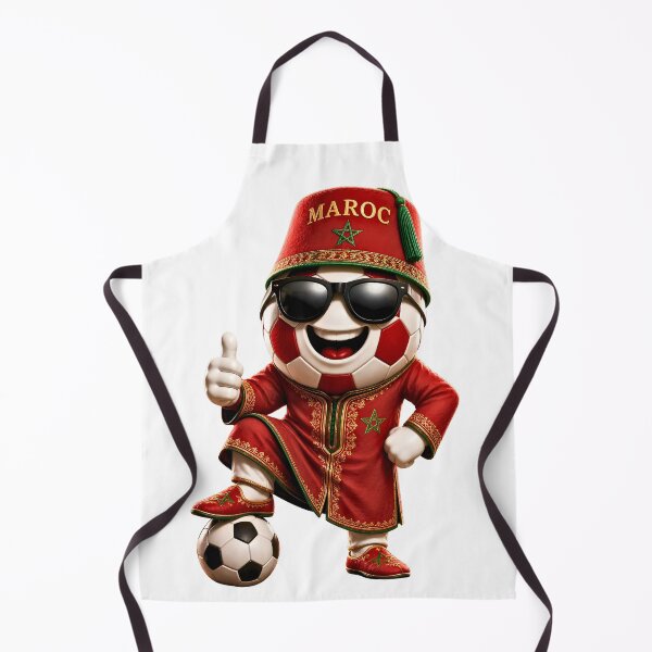 Item preview, Morocco Soccer Mascot Traditional Football Cartoon Graphic designed and sold by ArtSpark Studio.