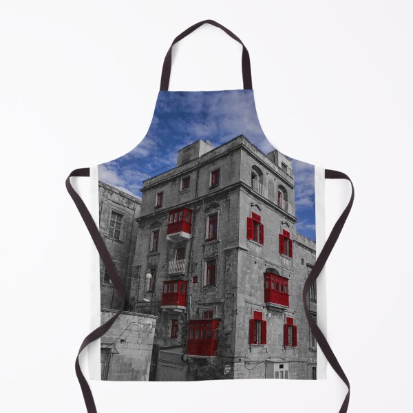 Item preview, Historic Stone Building With Red Balconies And Dramatic Blue Sky Architecture Urban Facade designed and sold by Nmallia.