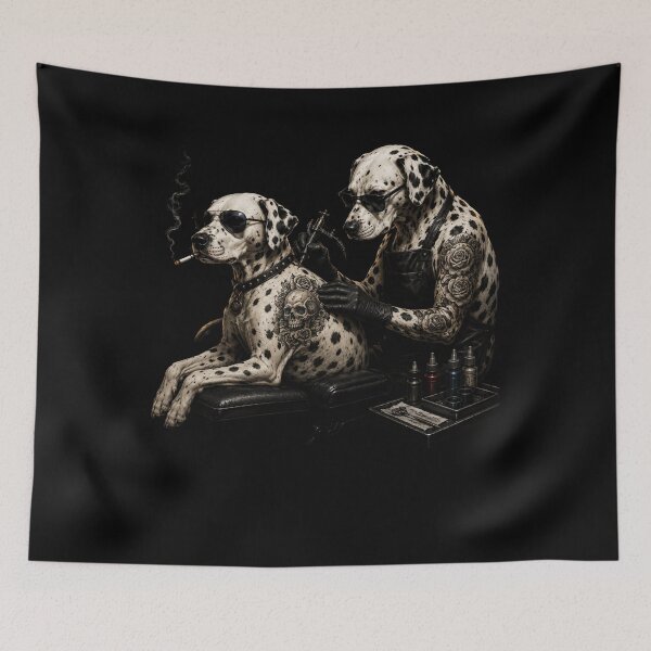 Item preview, Retro Dalmatian Tattoo Artist Smoking Dog Graphic designed and sold by bilal sibgui.